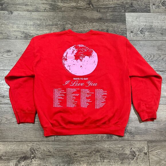 Lonely Ghost To The Moon & Back Ways to Say I Love You Red Sweatshirt Women's XL - Picture 4 of 7